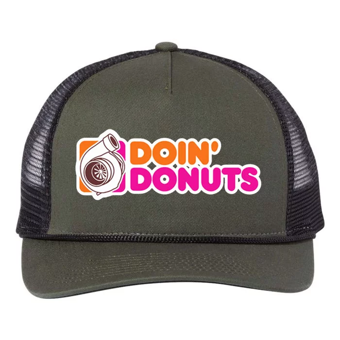 Doin Donuts Racing Fast Car Retro Rope Trucker Hat Cap