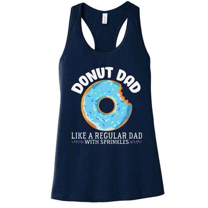 Donut Dad Regular Dad With Sprinkles Fathers Day Women's Racerback Tank