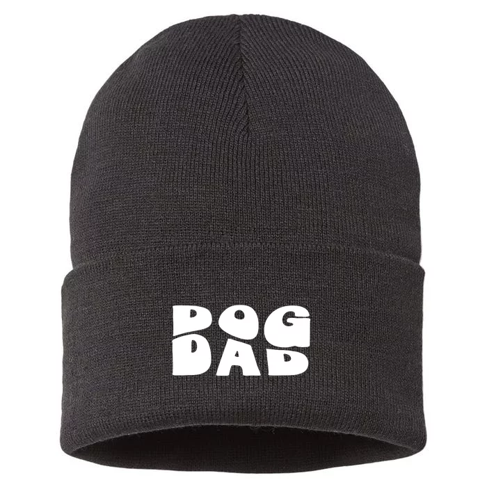 Dog Dad Retro Funny Pod Sustainable Knit Beanie