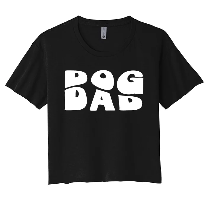 Dog Dad Retro Funny Pod Women's Crop Top Tee