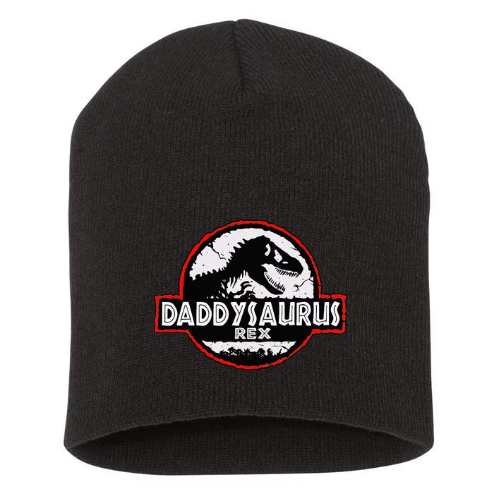 Dinosaur Daddysaurus Rex Father Day For Dad Funny Gifts Idea Short Acrylic Beanie