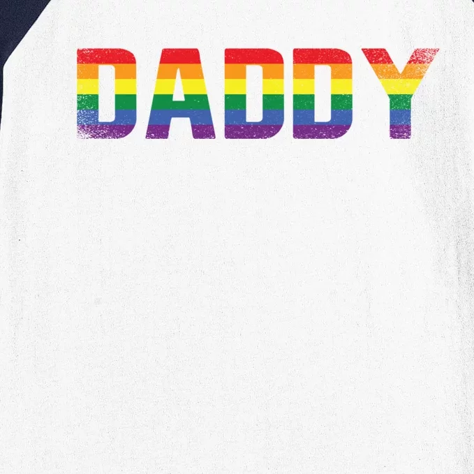 Daddy Dad Rainbow Flag Queer Lesbian Priide Csd Lgbt Gift Baseball Sleeve Shirt