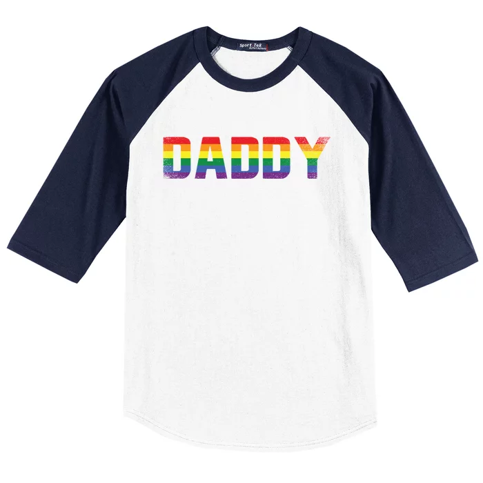 Daddy Dad Rainbow Flag Queer Lesbian Priide Csd Lgbt Gift Baseball Sleeve Shirt