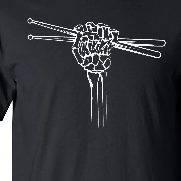 Drummer Drum Sticks Skeleton Hand Horns Tall T-Shirt