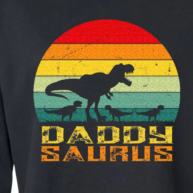 Daddysaurus Daddy Saurus Dino Dinosaur T Rex Cropped Pullover Crew