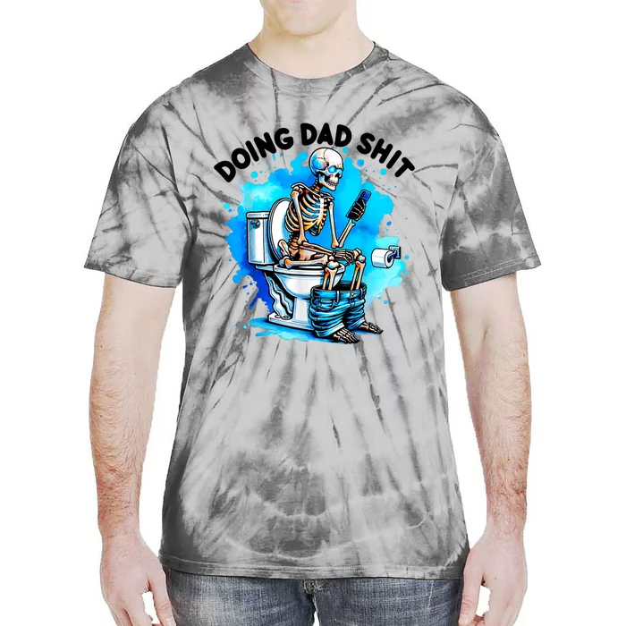 Doing Dad Shit Skeleton Toilet Tie-Dye T-Shirt