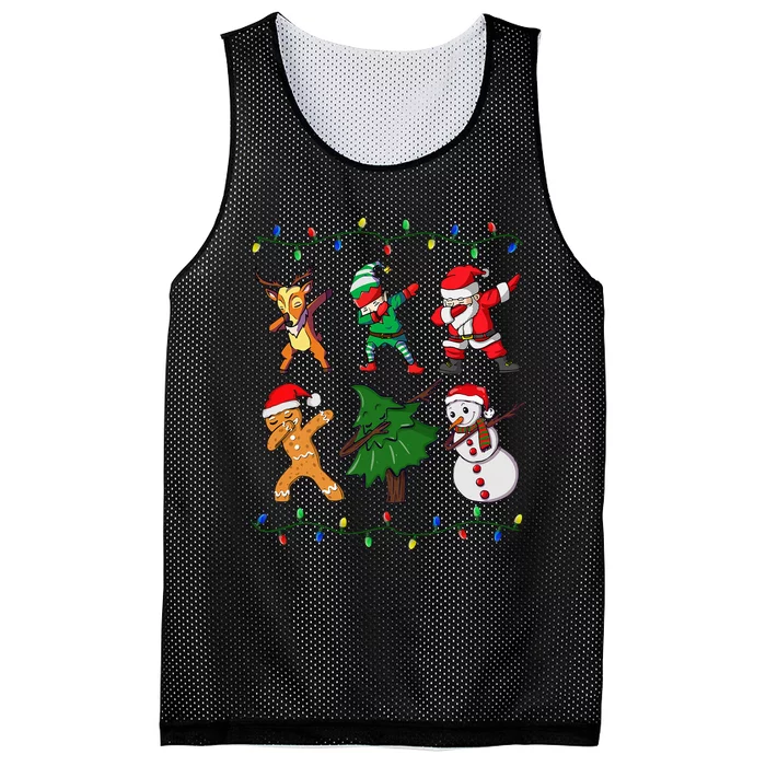 Dabbing Dab Santa Elf Deer Xmas Christmas Mesh Reversible Basketball Jersey Tank