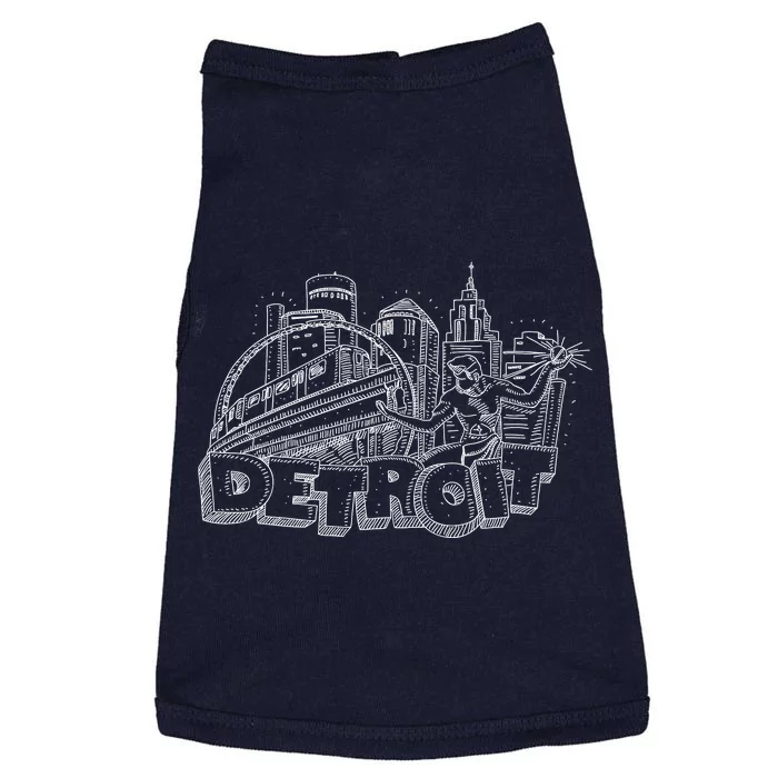 Detroit Drawing Skyline Doggie Tank