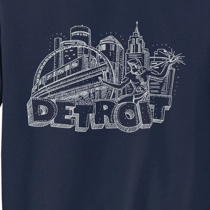 Detroit Drawing Skyline Tall Sweatshirt