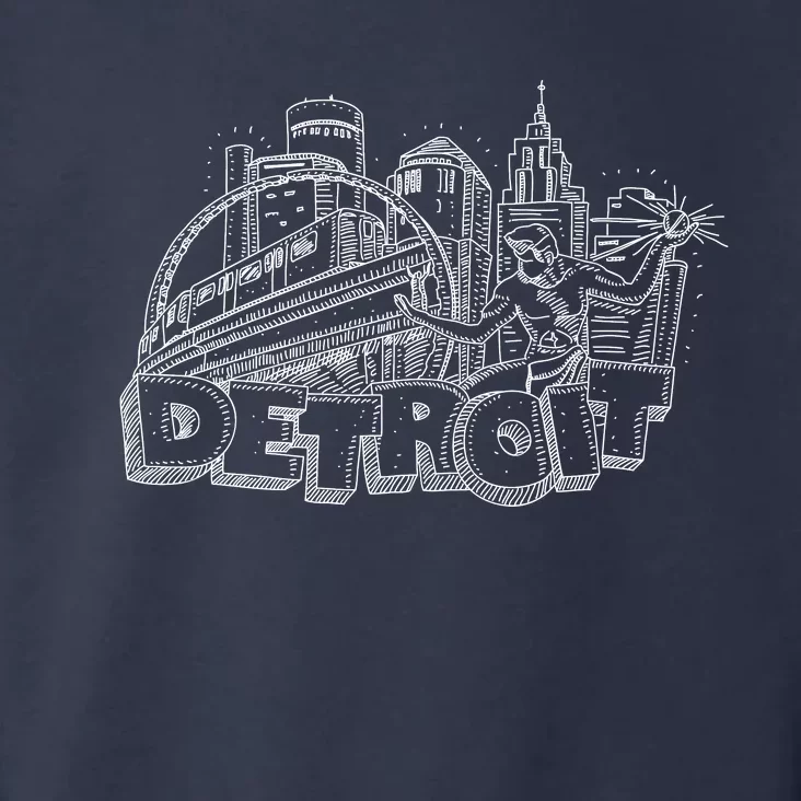 Detroit Drawing Skyline Toddler Hoodie