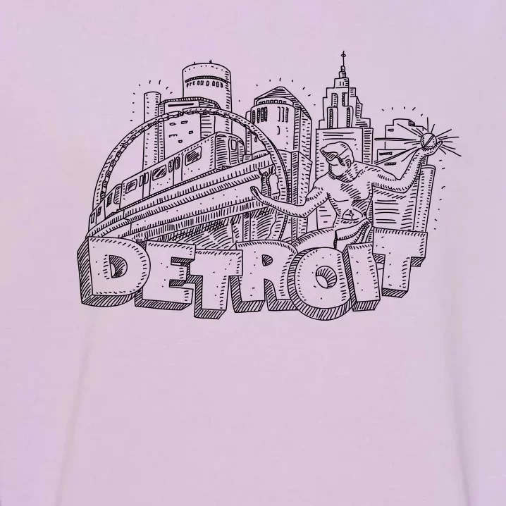 Detroit Drawing Skyline Garment-Dyed Sweatshirt