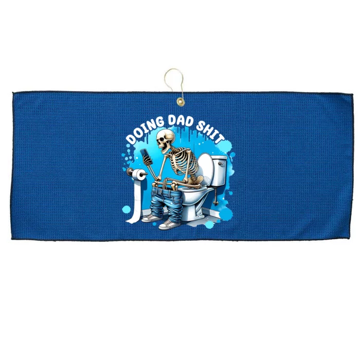 Doing Dad Shit Funny Skeleton Large Microfiber Waffle Golf Towel