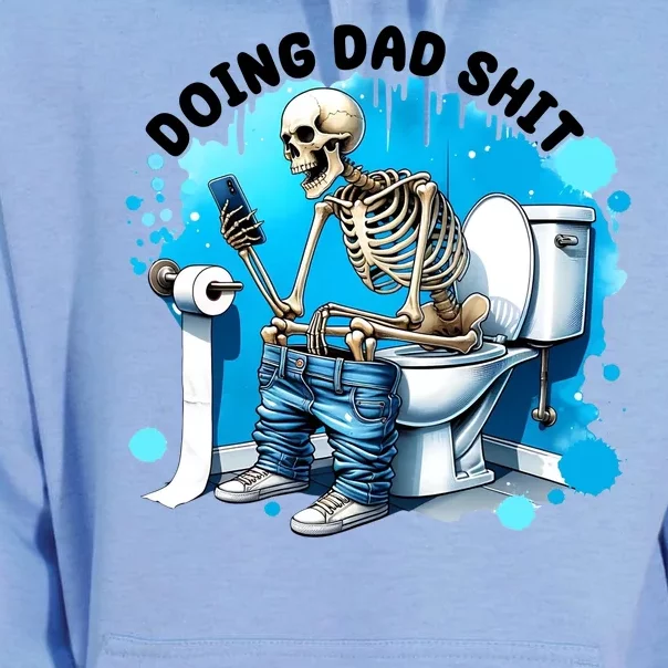 Doing Dad Shit Funny Skeleton Unisex Surf Hoodie