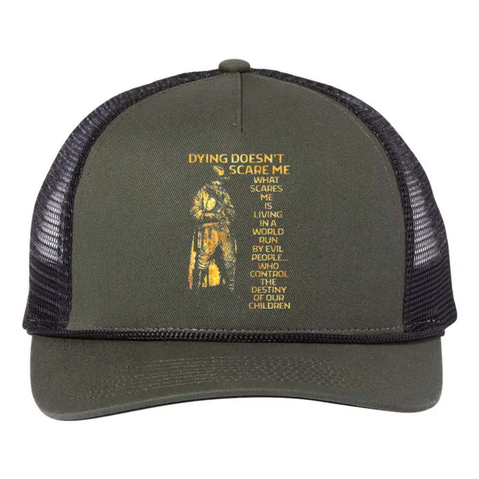 Dying DoesnT Scare Me What Scares Me Retro Rope Trucker Hat Cap