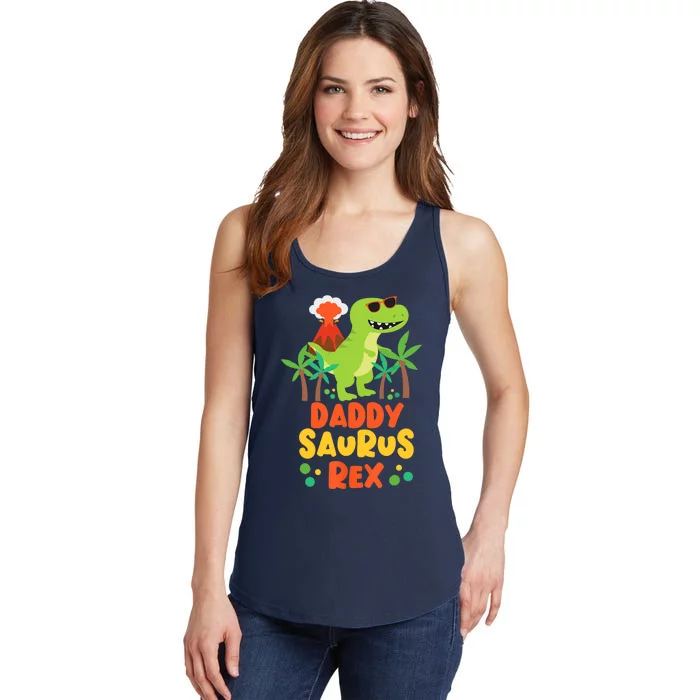 Daddy Dad Saurus Rex Dinosaur Dino for Father Ladies Essential Tank