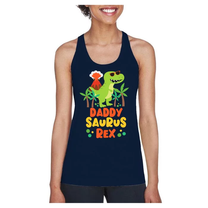 Daddy Dad Saurus Rex Dinosaur Dino for Father Women's Racerback Tank