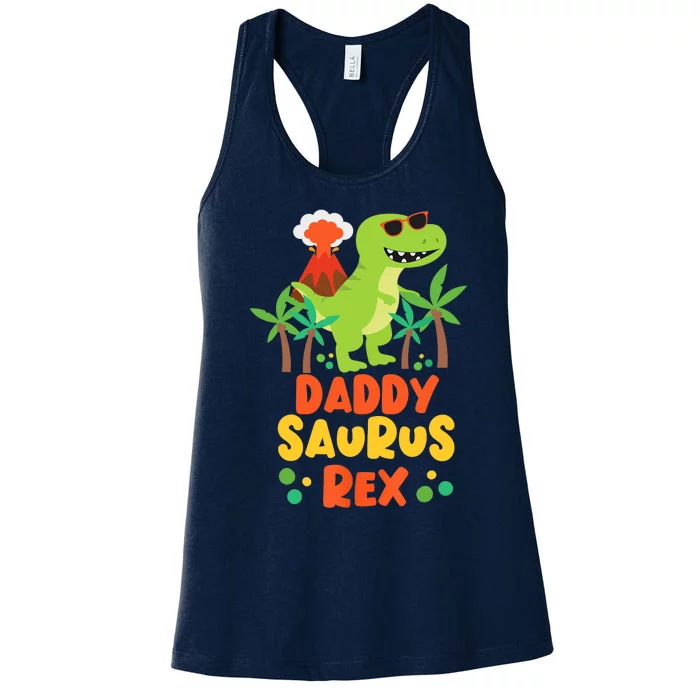 Daddy Dad Saurus Rex Dinosaur Dino for Father Women's Racerback Tank