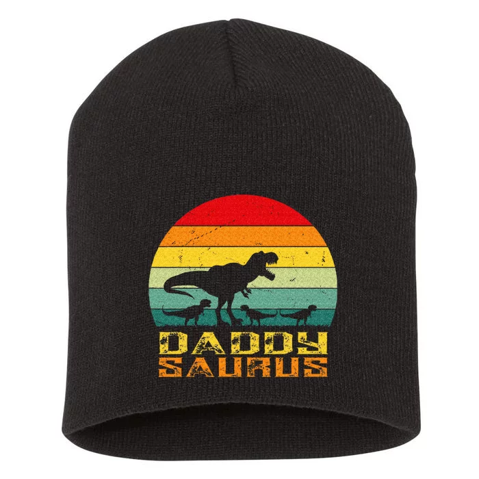 Daddysaurus Daddy Saurus Dino Dinosaur T Rex Short Acrylic Beanie