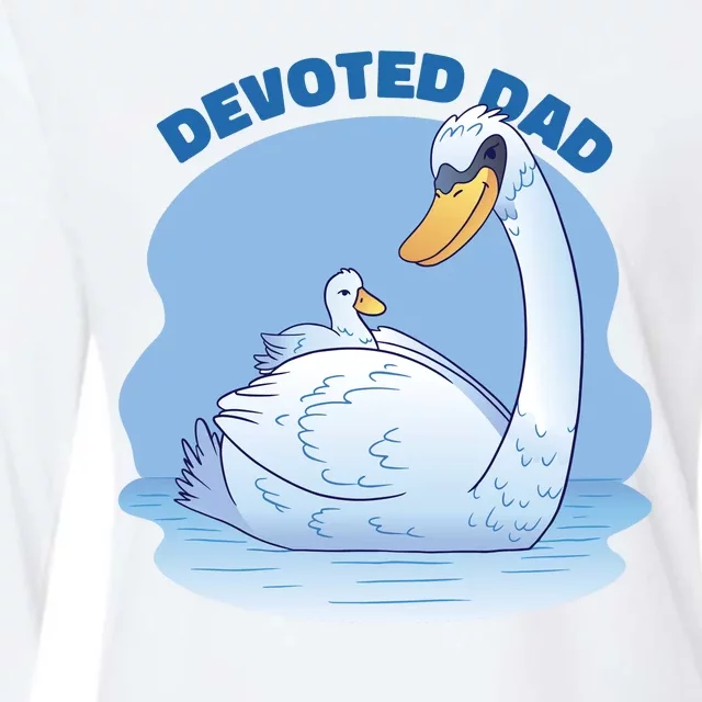 Devoted Dad Swan Fathers Day Gift Womens Cotton Relaxed Long Sleeve T-Shirt