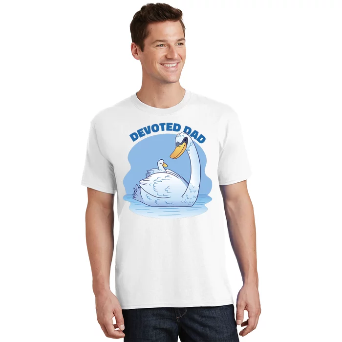 Devoted Dad Swan Fathers Day Gift T-Shirt