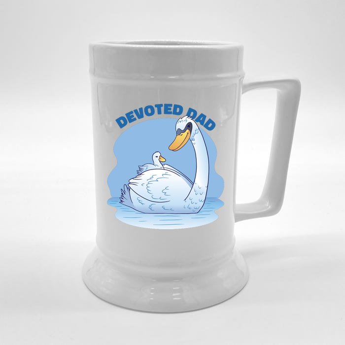 Devoted Dad Swan Fathers Day Gift Front & Back Beer Stein