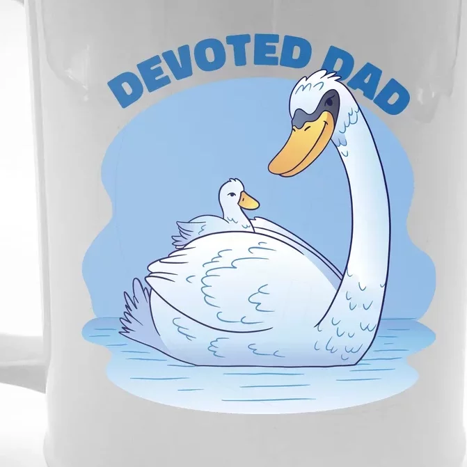 Devoted Dad Swan Fathers Day Gift Front & Back Beer Stein