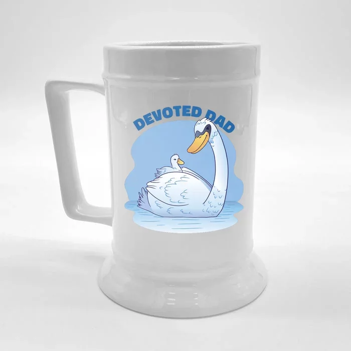 Devoted Dad Swan Fathers Day Gift Front & Back Beer Stein