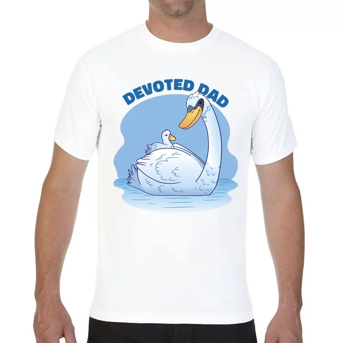 Devoted Dad Swan Fathers Day Gift Comfort Colors T-Shirt