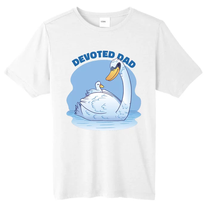 Devoted Dad Swan Fathers Day Gift ChromaSoft Performance T-Shirt