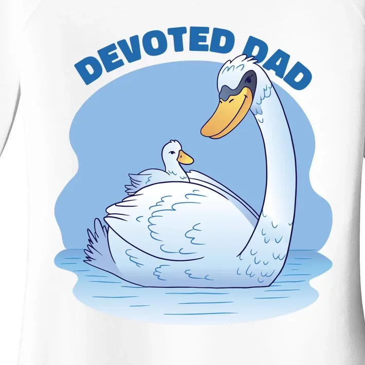 Devoted Dad Swan Fathers Day Gift Women's Perfect Tri Tunic Long Sleeve Shirt