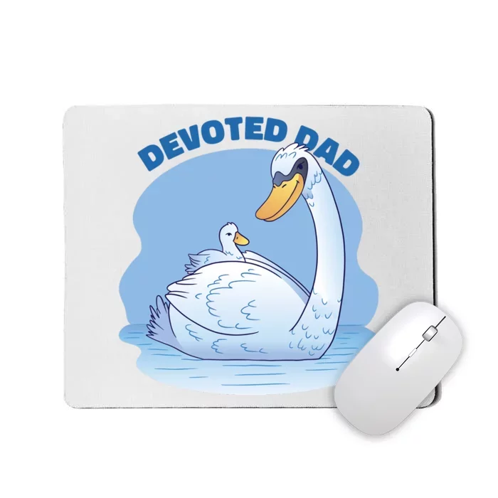 Devoted Dad Swan Fathers Day Gift Mousepad