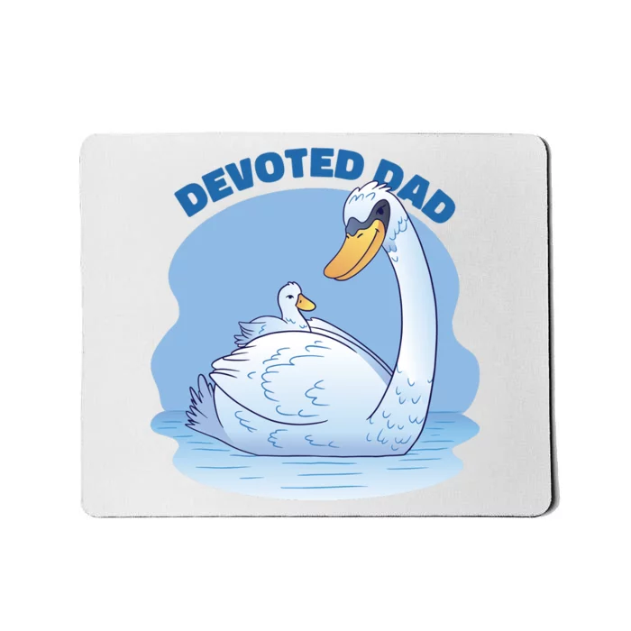 Devoted Dad Swan Fathers Day Gift Mousepad