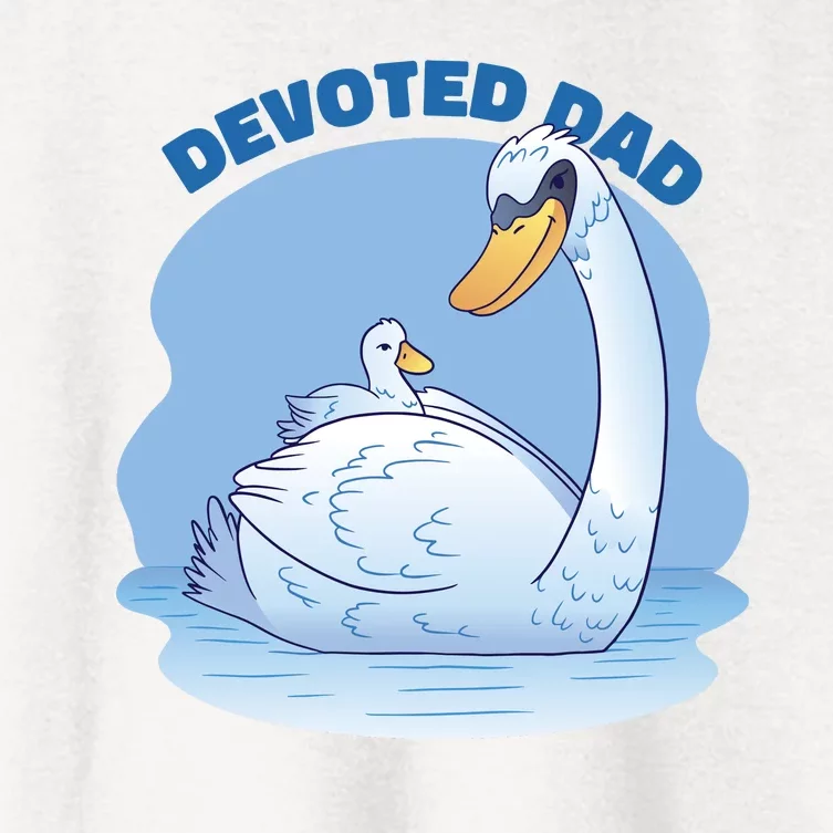 Devoted Dad Swan Fathers Day Gift Women's Crop Top Tee