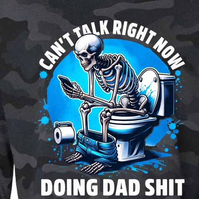 Doing Dad Shit Dad Joke Skeleton Dad Funny Dad Cropped Pullover Crew