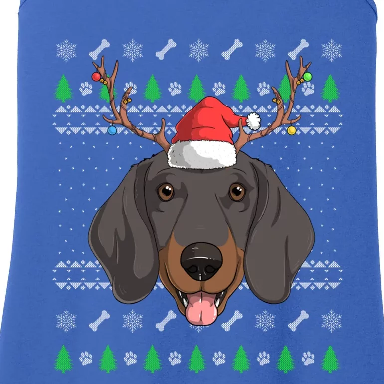 Dachshund Dog Santa Claus Ugly Christmas Reindeer Doxie Gift Great Gift Ladies Essential Tank