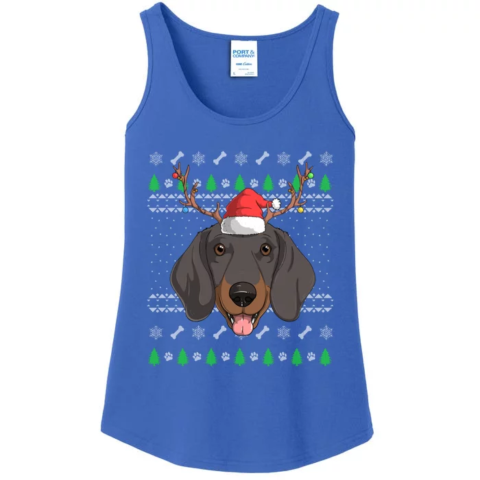 Dachshund Dog Santa Claus Ugly Christmas Reindeer Doxie Gift Great Gift Ladies Essential Tank