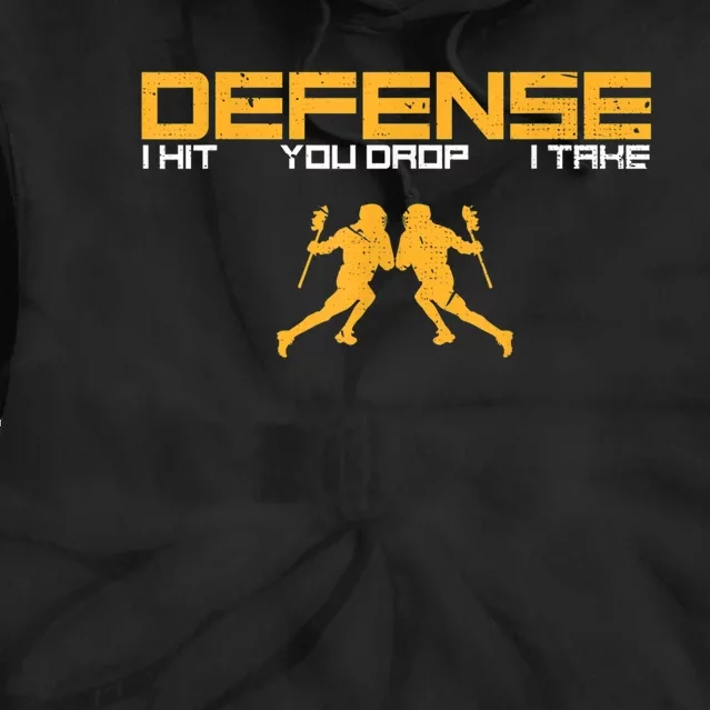 Defense Defender Stick Lacrosse Player Sports Graphic Print Tie Dye Hoodie