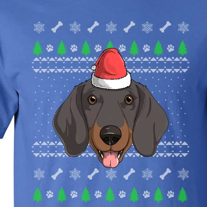 Dachshund Dog Santa Claus Ugly Christmas Xmas Holiday Doxie Gift Tall T-Shirt