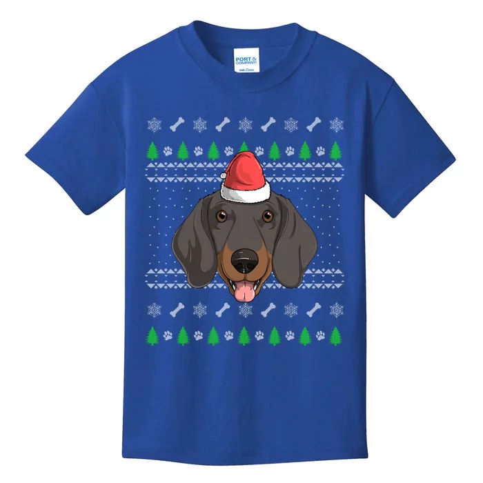 Dachshund Dog Santa Claus Ugly Christmas Xmas Holiday Doxie Gift Kids T-Shirt