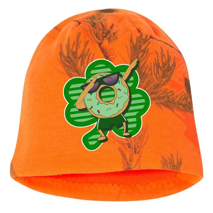 Dabbing Donut St Patricks Day Irish Shamrock Funny Kati - Camo Knit Beanie