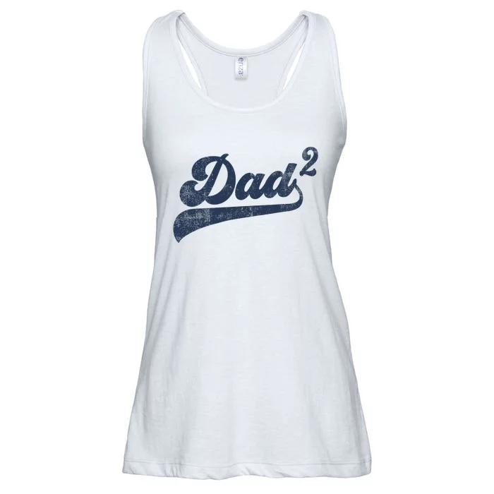 Dad2 Dad Squared Gifts Father Of Two Daddy 2 Second Time Dad Ladies Essential Flowy Tank