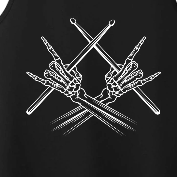 Drummer Drum Sticks Rock And Roll Skeleton Hand Horns Cute Gift Performance Tank