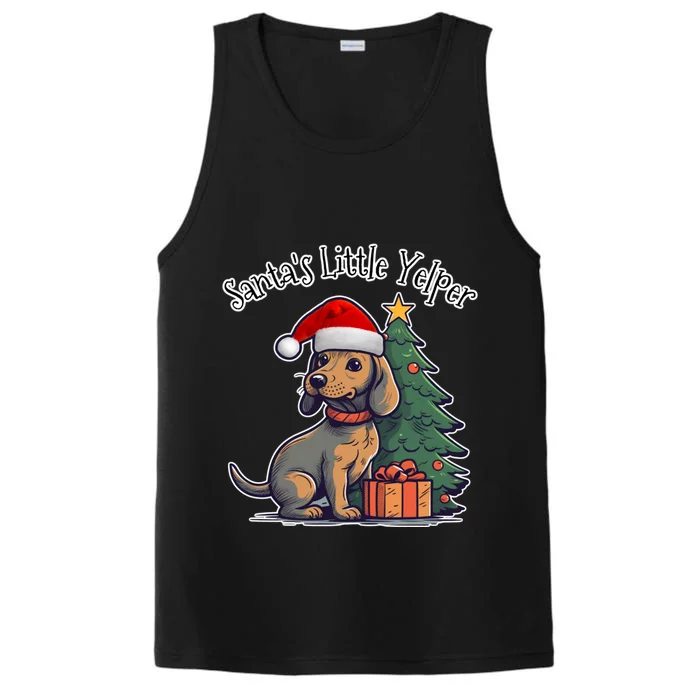 Dachshund Doxie SantaS Little Yelper Christmas Great Gift Performance Tank