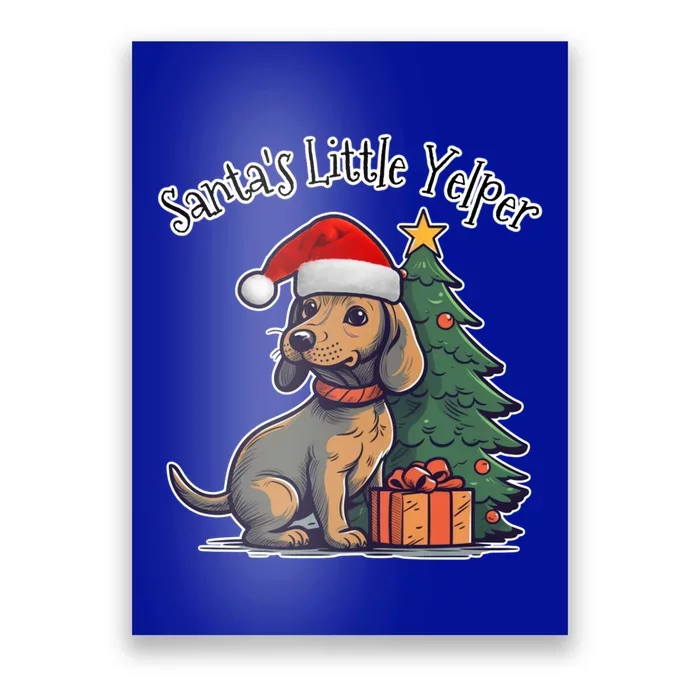 Dachshund Doxie SantaS Little Yelper Christmas Great Gift Poster