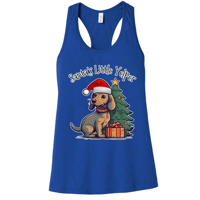 Dachshund Doxie SantaS Little Yelper Christmas Great Gift Women's Racerback Tank