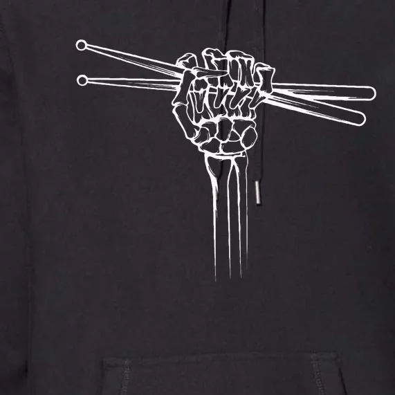 Drummer Drum Sticks Skeleton Hand Horns Premium Hoodie