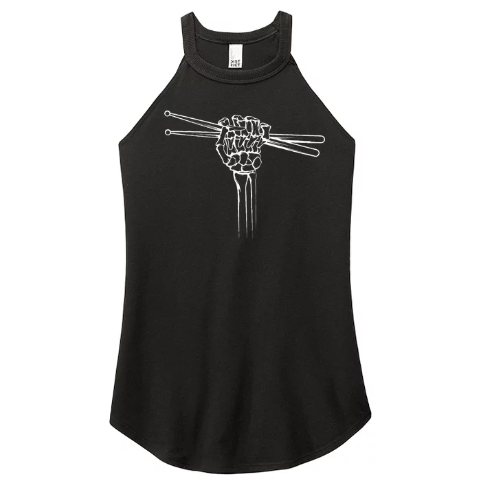 Drummer Drum Sticks Skeleton Hand Horns Women’s Perfect Tri Rocker Tank