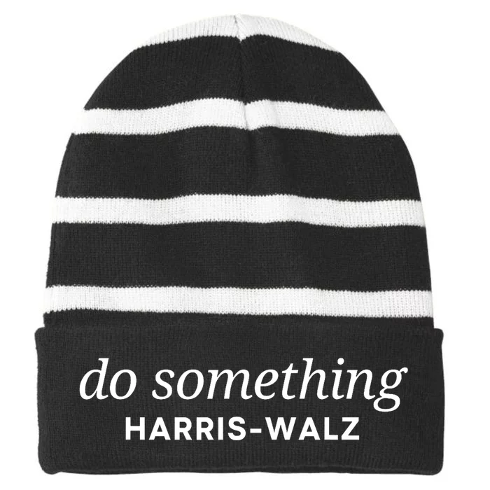 Dnc Do Something Kamala Harris Walz 2024 President Campaign Striped Beanie with Solid Band