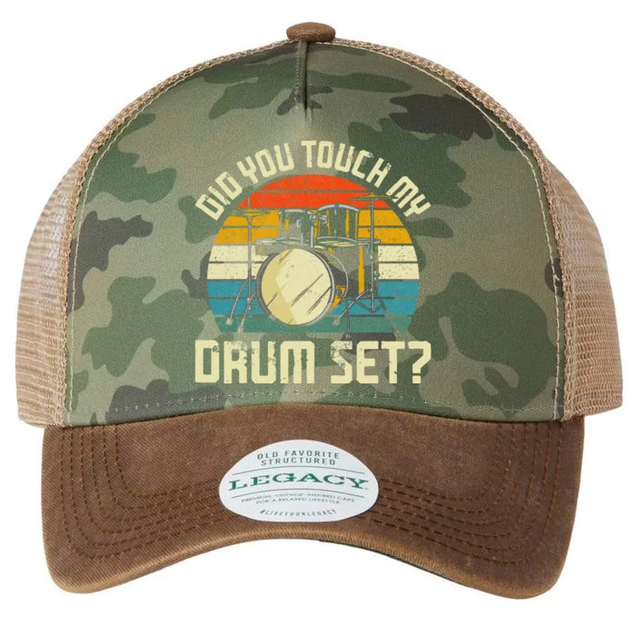 Drummer Drum Set Vintage Retro Did You Touch My Drum Set Legacy Tie Dye Trucker Hat