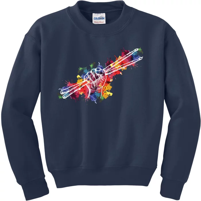 Drummer Drum Set Drumsticks Kids Sweatshirt